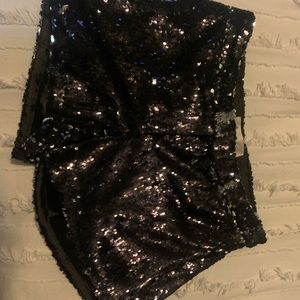 Julie Brown Black Sequence Shorts